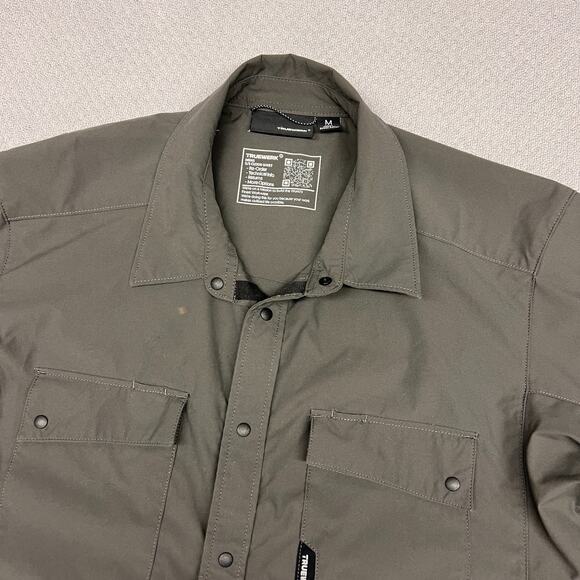 Truewerk SS Cloud Shirt Mens Medium Gray Short Sleeve Performance Snap Fishing - Picture 3 of 8